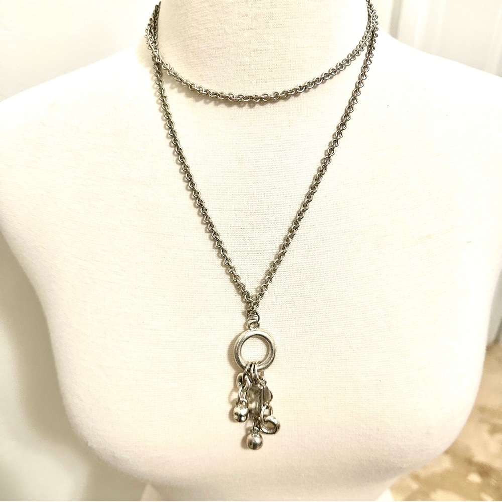 Sterling silver Lon chair with charms pendant